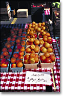 Fresh fruits and vegetables, herbs, honey, baked and canned goods are found at the Farmer's Market.