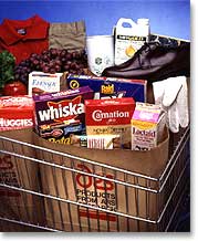 Grocery cart of corn products