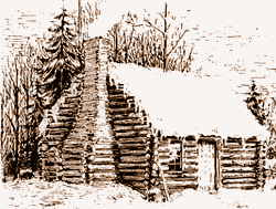 Log Cabin in Winter